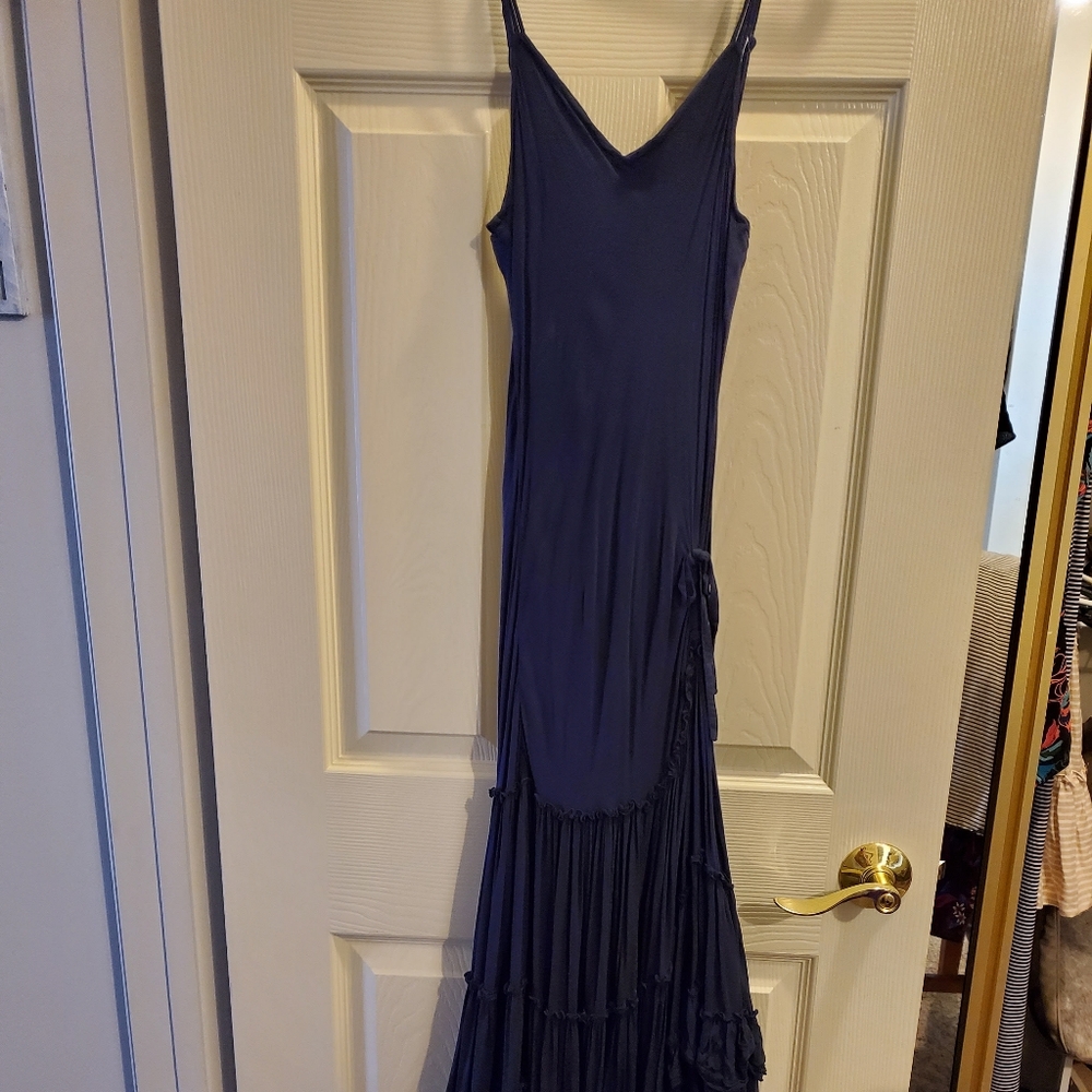 Free People Navy Blue Midi Dress